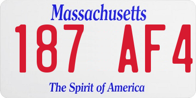 MA license plate 187AF4