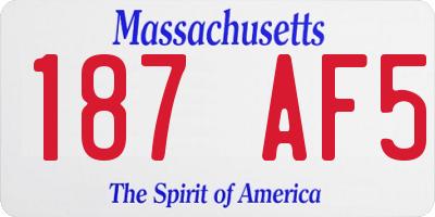 MA license plate 187AF5