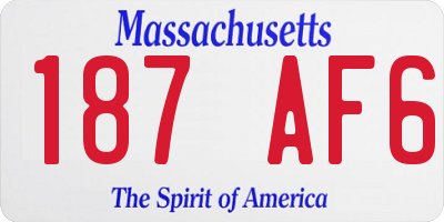 MA license plate 187AF6
