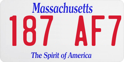 MA license plate 187AF7