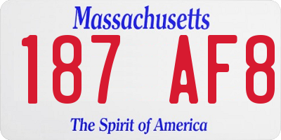 MA license plate 187AF8