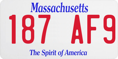 MA license plate 187AF9