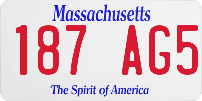 MA license plate 187AG5