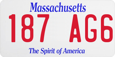 MA license plate 187AG6
