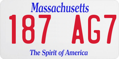 MA license plate 187AG7