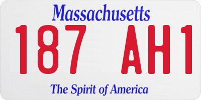 MA license plate 187AH1