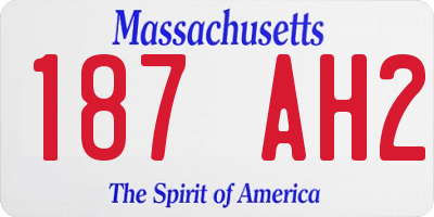 MA license plate 187AH2