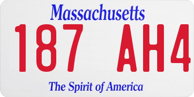 MA license plate 187AH4