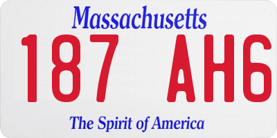 MA license plate 187AH6