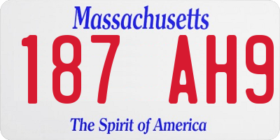 MA license plate 187AH9