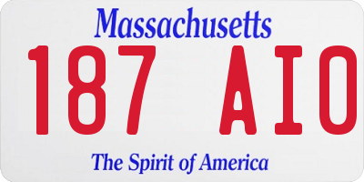 MA license plate 187AI0