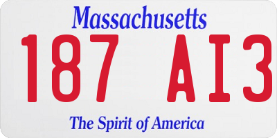 MA license plate 187AI3