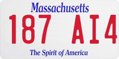 MA license plate 187AI4
