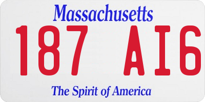 MA license plate 187AI6