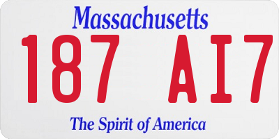 MA license plate 187AI7