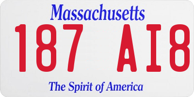 MA license plate 187AI8