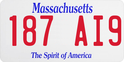 MA license plate 187AI9