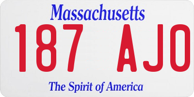 MA license plate 187AJ0