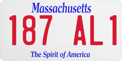 MA license plate 187AL1