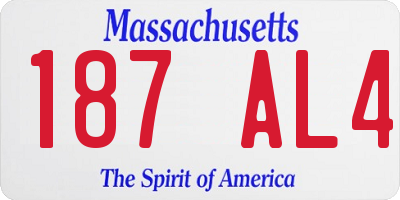 MA license plate 187AL4