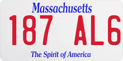 MA license plate 187AL6
