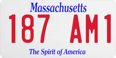 MA license plate 187AM1