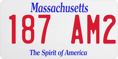 MA license plate 187AM2