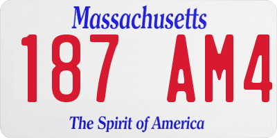 MA license plate 187AM4
