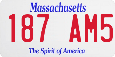 MA license plate 187AM5