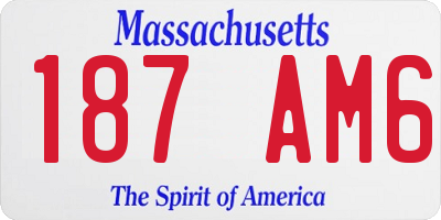 MA license plate 187AM6
