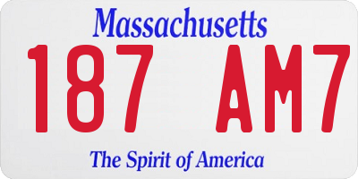 MA license plate 187AM7