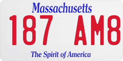 MA license plate 187AM8