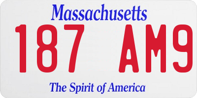 MA license plate 187AM9