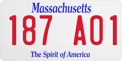 MA license plate 187AO1