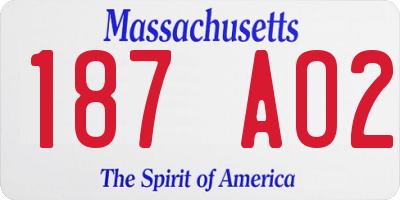 MA license plate 187AO2