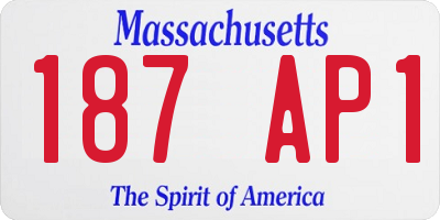 MA license plate 187AP1