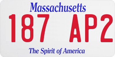 MA license plate 187AP2