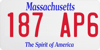 MA license plate 187AP6