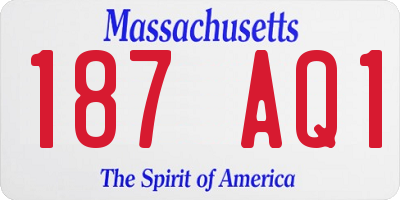 MA license plate 187AQ1