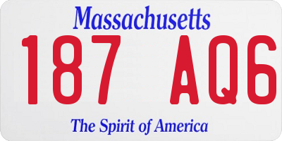 MA license plate 187AQ6