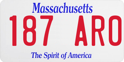 MA license plate 187AR0