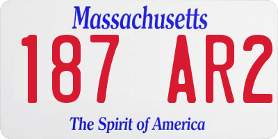 MA license plate 187AR2