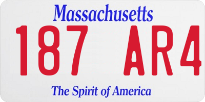 MA license plate 187AR4