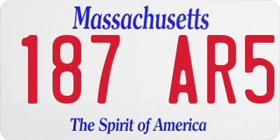 MA license plate 187AR5
