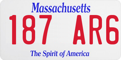 MA license plate 187AR6
