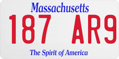 MA license plate 187AR9