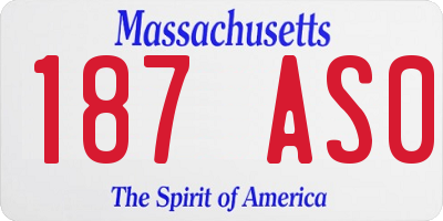 MA license plate 187AS0