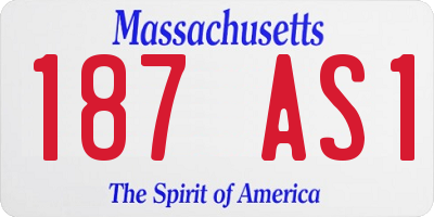 MA license plate 187AS1