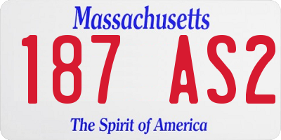 MA license plate 187AS2