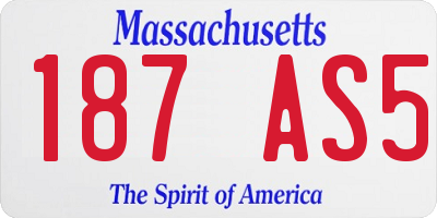 MA license plate 187AS5